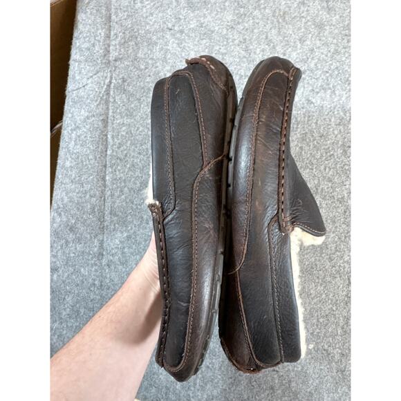 UGG Ascot Slipper Moccasin Mens Brown Leather Shearling Lined Loafer Shoes US 10 main image 11
